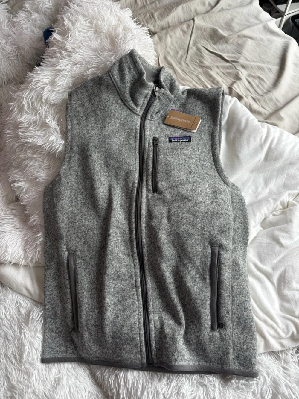 Patagonia Gray Fleece Vest - Mens/Unisex - Picture 1 of 6
